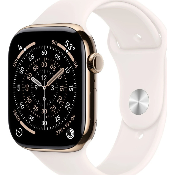 Смарт-часы Apple Watch Series 11 46mm 5G титан золотистыйбежевый резина 1